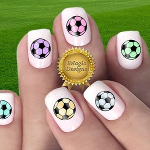 Nail Decals, Water Slide Nail Stickers, Soccer Ball, Nail Tattoos