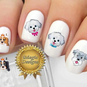 Nail Decals Water Slide Nail Transfers Dog Nail Stickers - Etsy