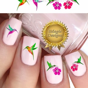 Nail Decals, Water Slide Nail Stickers, Hummingbird, Nail Tattoos