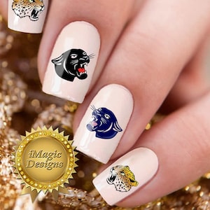 Nail Decals, Water Slide Nail Transfers, Nail Stickers, Wild Cats, Jaguar or Panther, Nail Tattoos