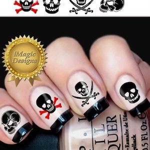 Nail Stickers, Waterslide Nail Decals, Skull, Nail Tattoos