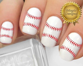 Nail Stickers, Water Slide Nail Decals, Baseball Lace, Nail Tattoos