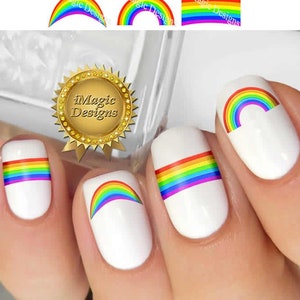 Waterslide Nail Decals, Nail Stickers, Rainbow, Nail Tattoos