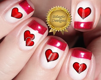 Valentine Waterslide Nail stickers, Nail Art Stickers, leven van hart