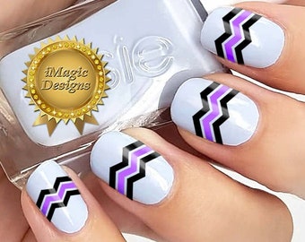 Nail Decals Stickers, Elegant Water Slide Nail Transfers, Chevron, Nail Tattoos