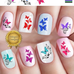 Water Slide Nail Decals, Nail Art Stickers, Nail Tattoos, Butterflies, Nail Tattoos