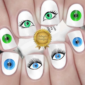 Nail Decals, Water Slide Nail Art Tattoo Stickers, Evil Eye, Nail Tattoos