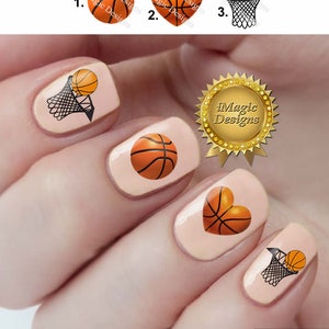 Nail Decals, Water Slide Nail Stickers, Basketball, Nail Tattoos