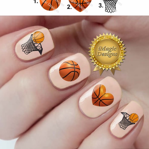 Basketball Nail Art Etsy