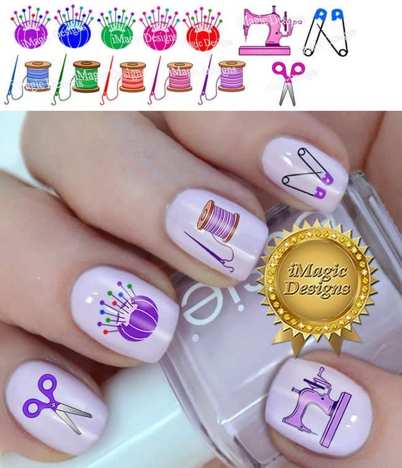Sewing Nail Art Decals Water Slide Easy Nail Transfer 