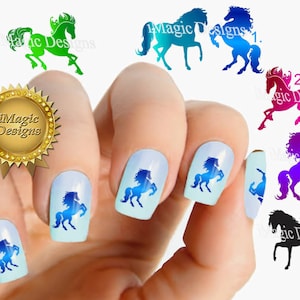 Nail Decals Stickers, Water Slide Nail Art Transfers, Horse, Nail Tattoos