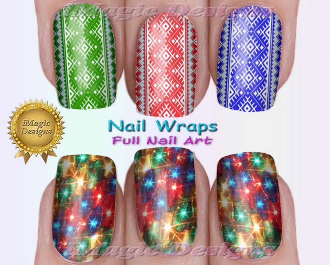 Christmas Nail Wraps Waterslide Full Nail Decals Stickers Etsy