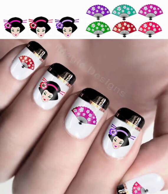 Nail Decals Stickers Waterslide Nail Art Japanese Beauty or | Etsy