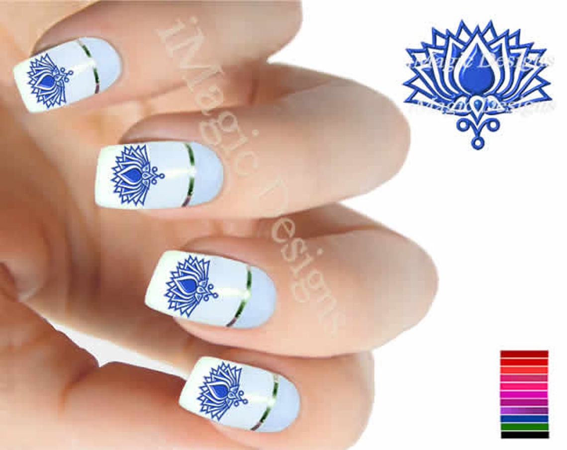 Waterslide Nail Art Decals Nail Stickers Symbolic Lotus | Etsy
