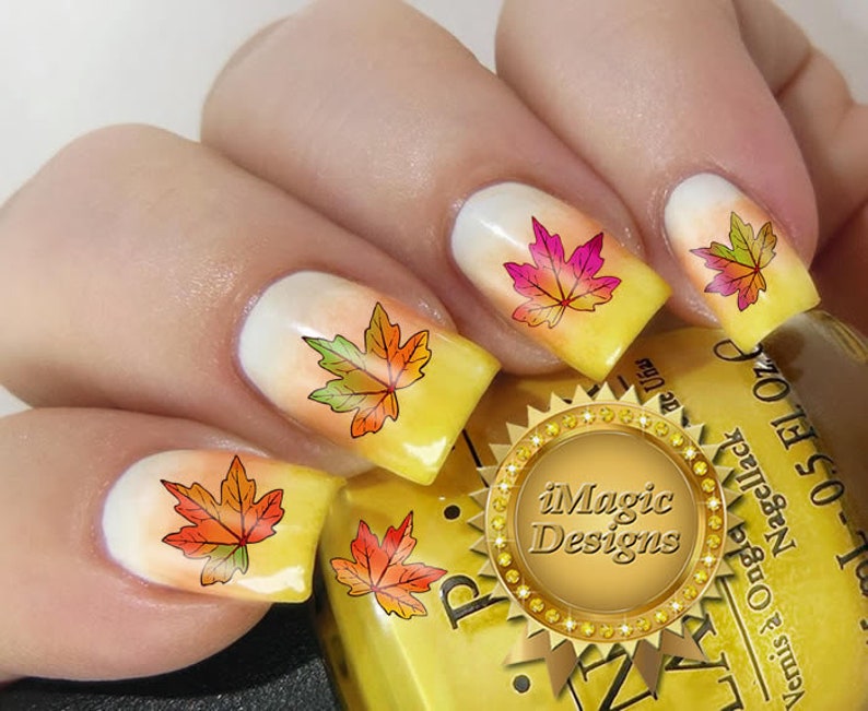 Nail Decals Stickers Water Slide Nail Transfers Autumn Maple Etsy Nail Decals Stickers Water Slide Nail Transfers Autumn Maple Etsy