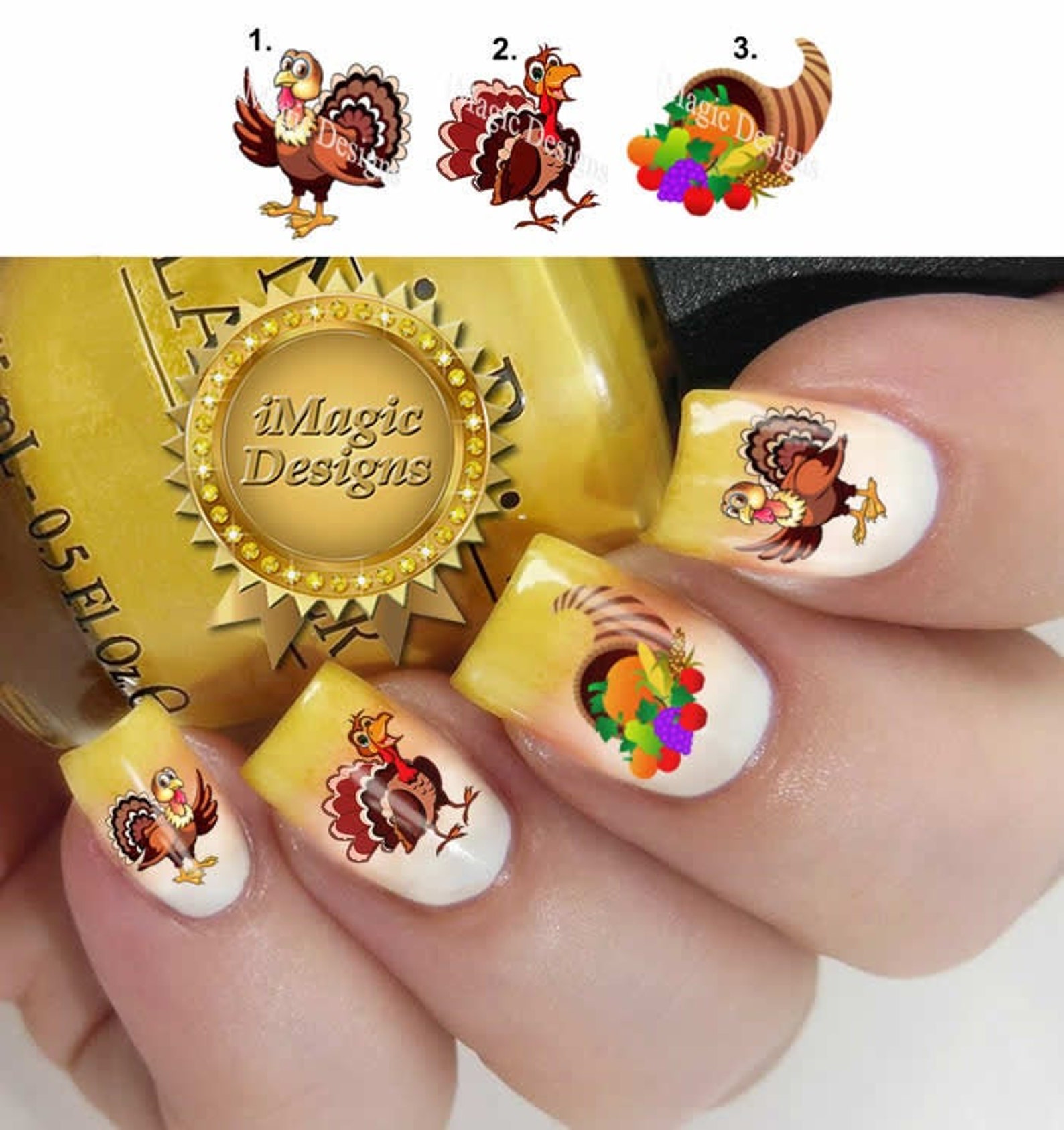 Thanksgiving Nail Stickers Waterslide Nail Decals - Etsy