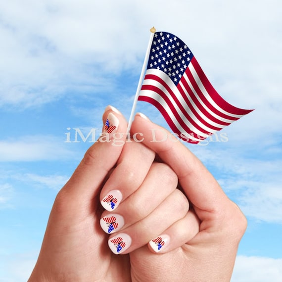 USAF Air Force Wife Heart Nail Decals - 20 WaterSlide Military Nail Art Stickers Made In USA