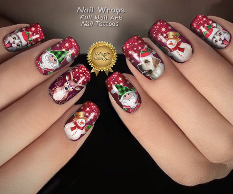 Stickers 3D Noël Pour Nail Art - Décalcomanies à Ongles (Réf. STZ0049) - Idéal Pour Déco De Fêtes