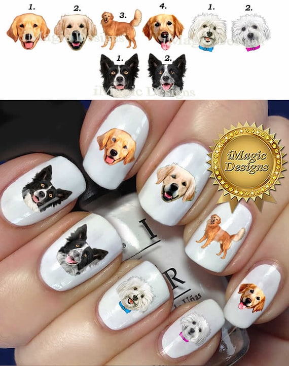 AWS Water Decals Nail Art Aufkleber – 100 Stück, Schwarze Hundepfoten, Für Nägel