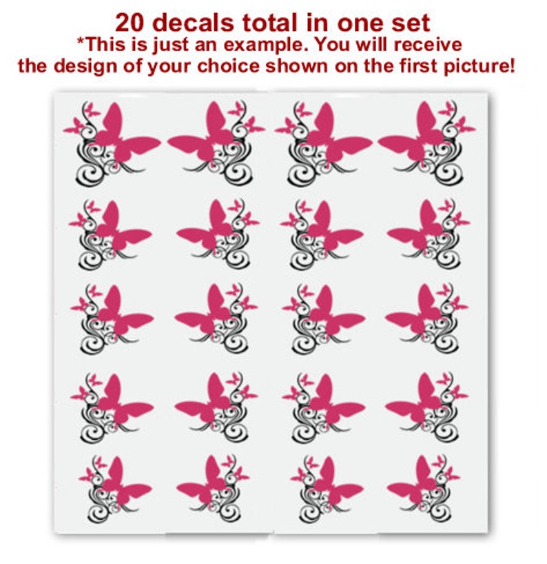 Water Slide Nail Decals Stickers, Nail Art Transfers, Cherry Blossom, Nail Tattoos image 2