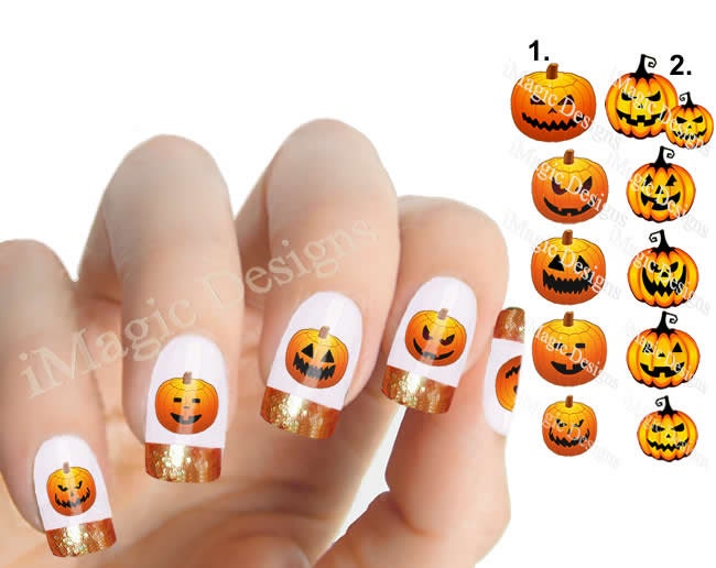Halloween Nail Decals Halloween Waterslide Nail Stickers | Etsy