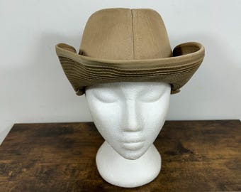 Vintage Amalgamated Clothing Textile Safari Tan Bucket Hat M USA Made