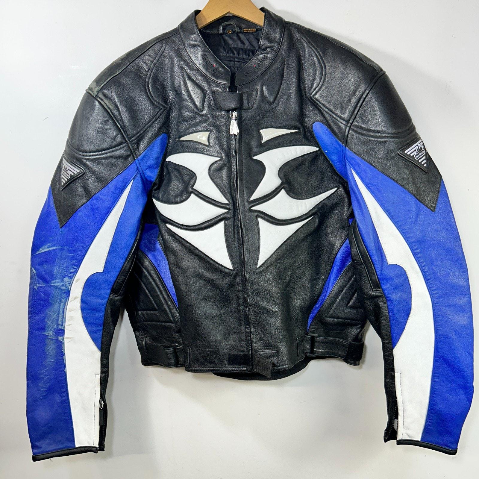 Blouson Moto Cuir Kawasaki Hein Gericke Homme 38 Noir Rouge Argent - Neuf