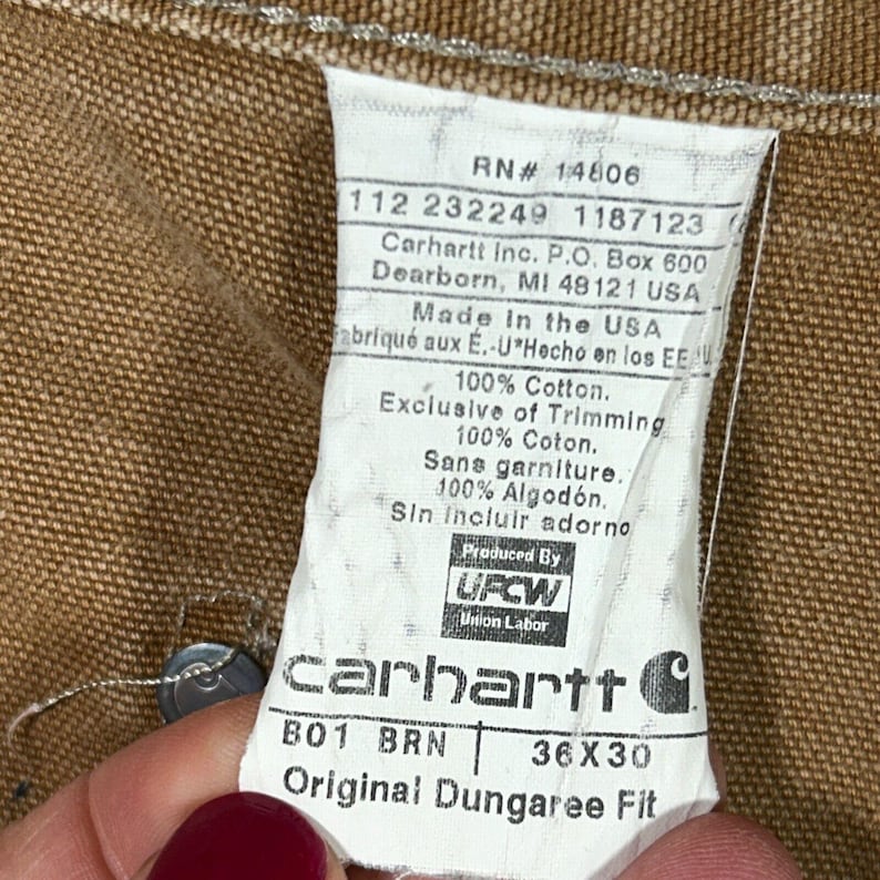 Vtg Carhartt Double Front Work Pants Mens 36 x 30 USA image 4