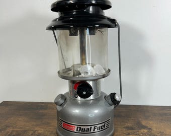 Vtg 90s Coleman Dual Fuel Two Mantle Lantern USA Made