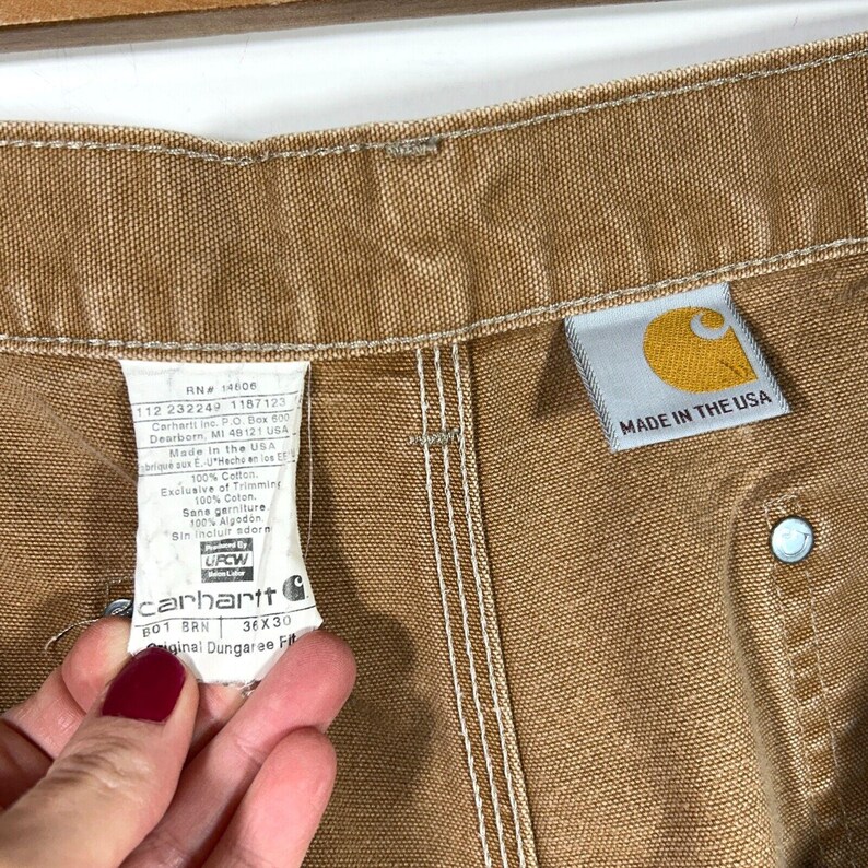 Vtg Carhartt Double Front Work Pants Mens 36 x 30 USA image 3