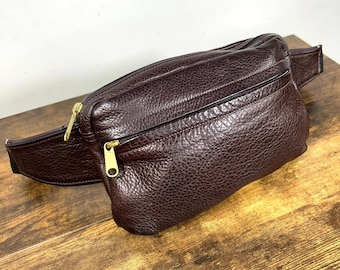 LIBAIRE Vintage Noppen Leder Gürteltasche Gürteltasche Braun Made In USA