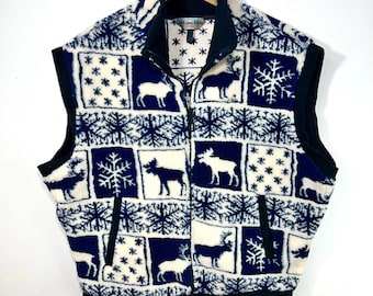 Vintage EMS Fleece Vest Mens L Made in USA
