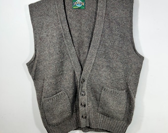 Vintage Jantzen Mens L Sweater Vest Wool Grandpa Scholarly Academic