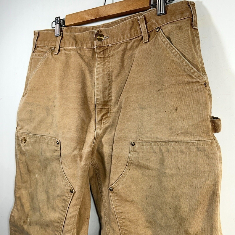 Vtg Carhartt Double Front Work Pants Mens 36 x 30 USA image 7