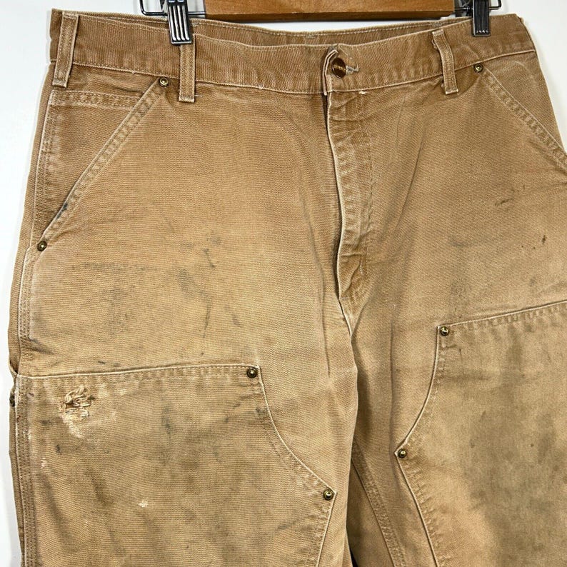 Vtg Carhartt Double Front Work Pants Mens 36 x 30 USA image 6