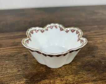 Haviland Limoges Schleiger 521 Pink Floral Bonbon Bowl Antique Gold