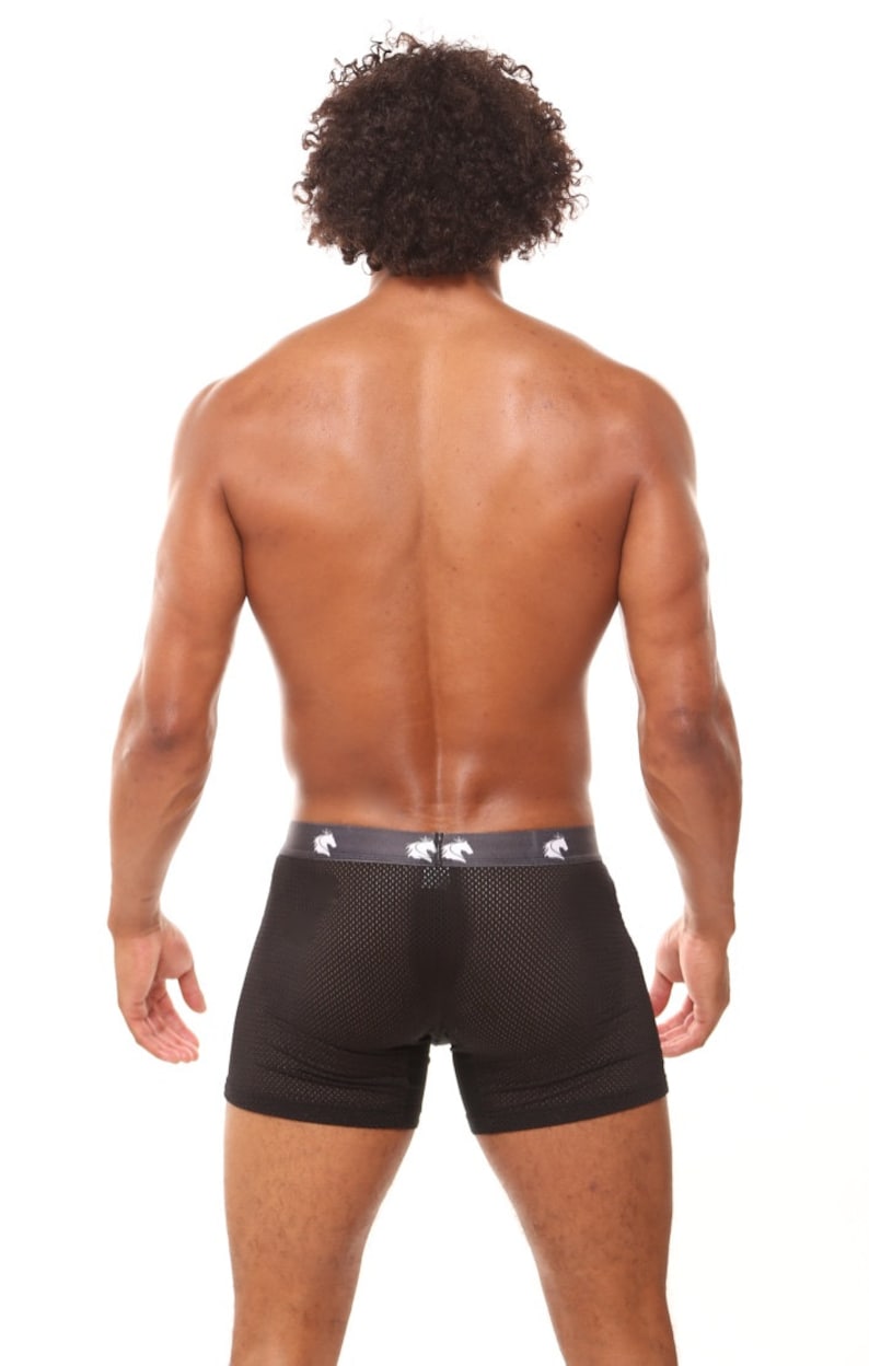 ENDOWED Men s Performance Mesh Boxer Briefs Black Mid cut Athletic endowed-men-s-performance-mesh-boxer-briefs-black-mid-cut-athletic