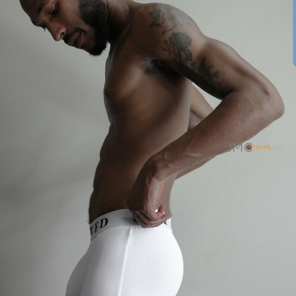 Underwear for Well-Endowed Men Boxer Brief Performance Mesh Long White Light Support Moisture Control Athletic Whitey Tightey Soft Comfort