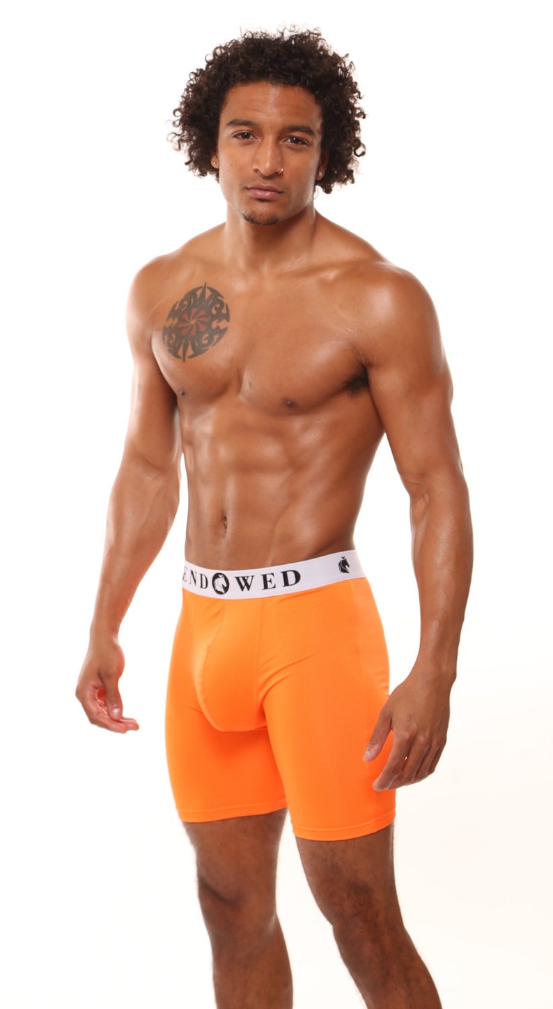 orange mesh pants