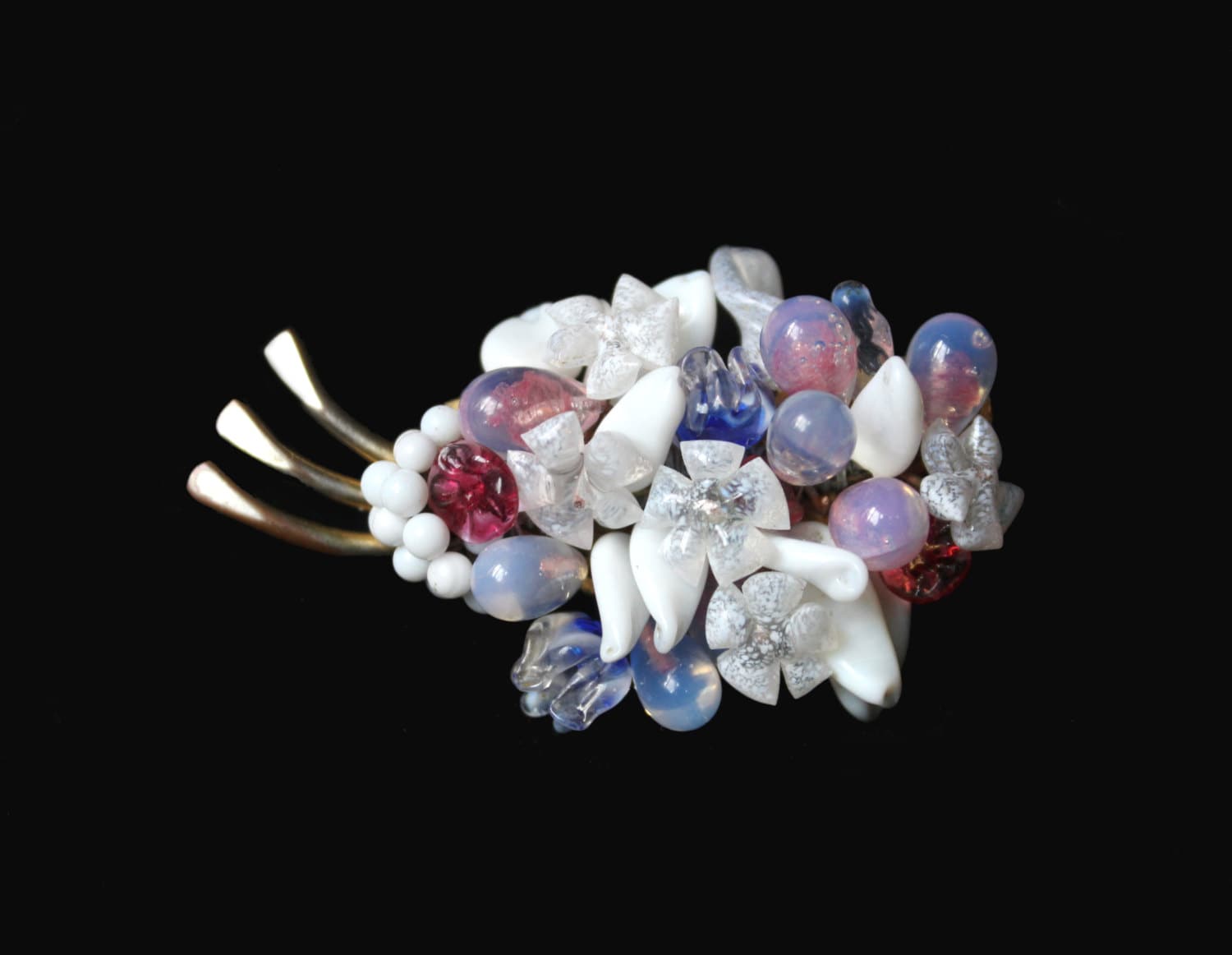 Broche Vintage Louis Rousselet Perles De Verre Nacrées – Occasion élégante