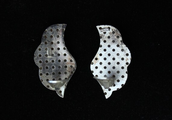 1980s Italian sterling silver earrings abstract m… - image 4