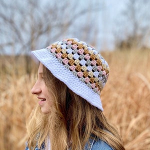 Crochet Bucket Hat Pattern - Granny Square Hat Pattern - Boho Crochet Pattern - Granny Stripe Hat Pattern