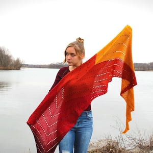 Modèle de châle de cerf-volant, modèle de tricot, modèle de châle en tricot, modèle d&#39;enveloppe de tricot, modèle de Ravelry, modèles de fil