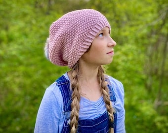 Slouchy Hat Pattern - Knit Hat Pattern - Beanie Pattern - Child Hat Pattern - Adult Hat Pattern