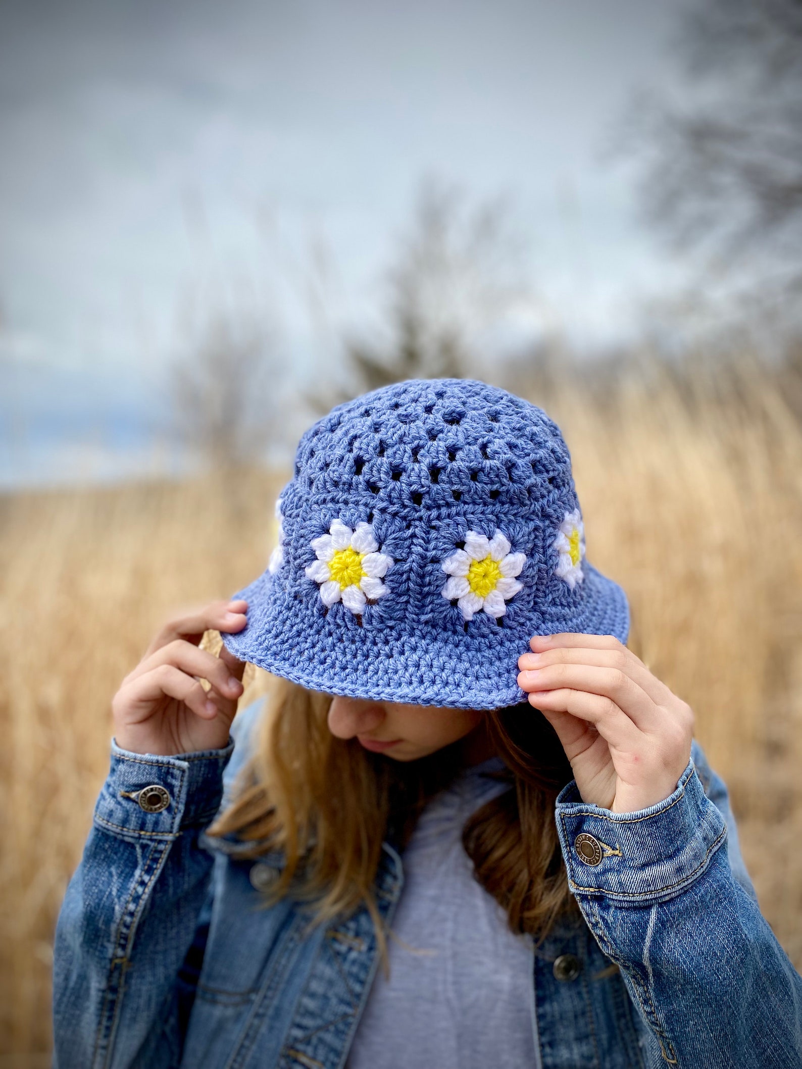 Granny Square Bucket Hat Pattern Granny Square Hat Pattern Etsy