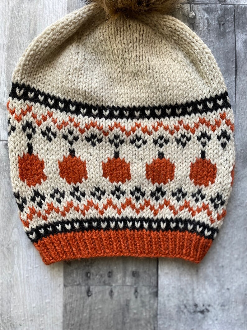 Mönster för stickad pumpamössa - Fair Isle Beanie (PDF-mönster) bild 2
