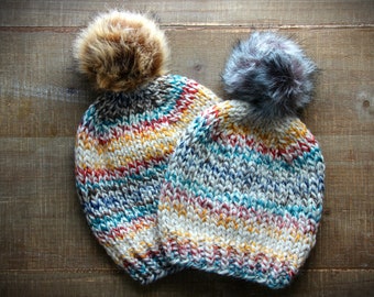 Chunky Knit Hat Pattern, Beginner Winter Hat (PDF Pattern)