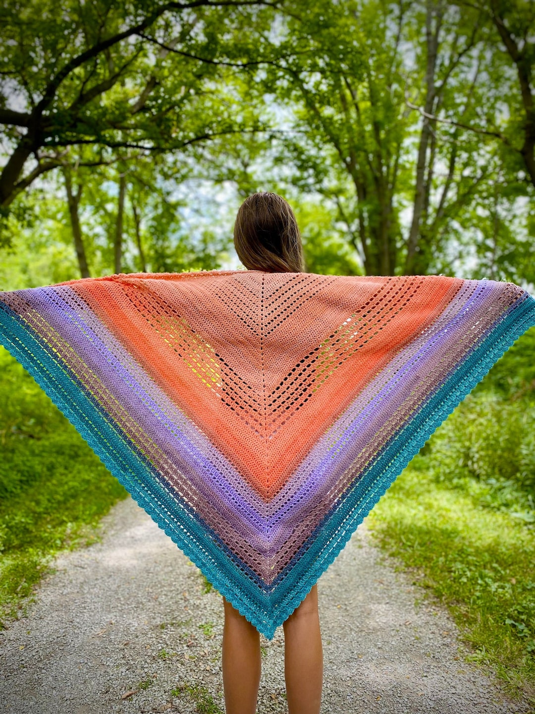 Crochet Triangle Shawl Pattern - Oversized Wrap (PDF Download) - Etsy