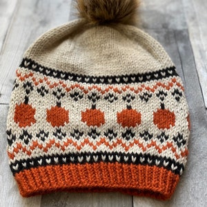 Mönster för stickad pumpamössa - Fair Isle Beanie (PDF-mönster) bild 4