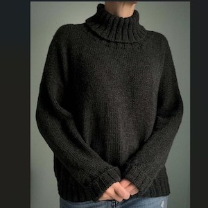 Knit Sweater Pattern - Turtleneck Sweater Pattern - Winter Sweater Pattern